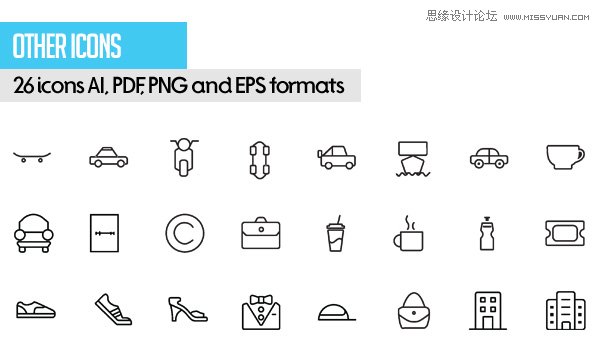 Free Vector Stroke Icons - 5 400多款簡潔風格的線性圖標打包下載