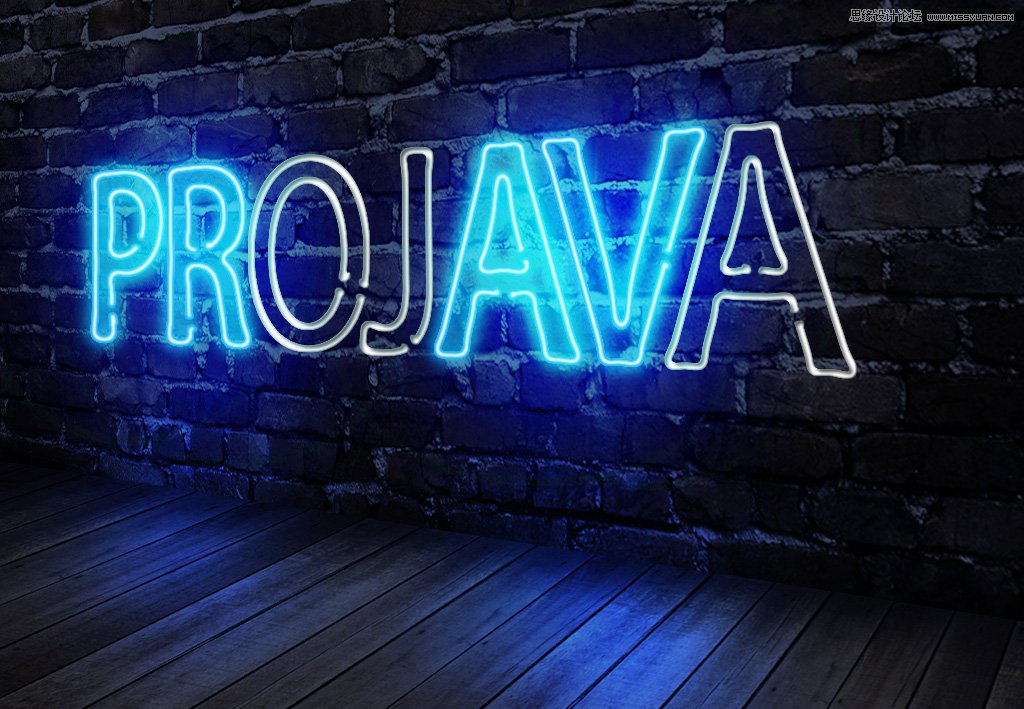 Photoshop制作超酷的藍(lán)色霓虹燈效果圖