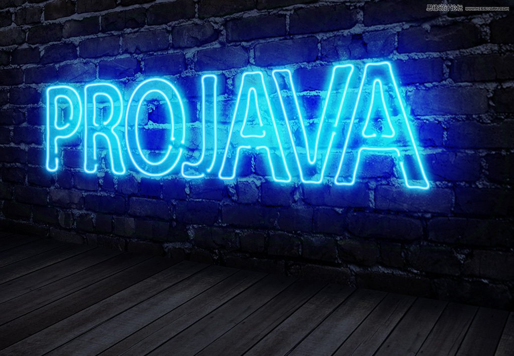 Photoshop制作超酷的藍(lán)色霓虹燈效果圖