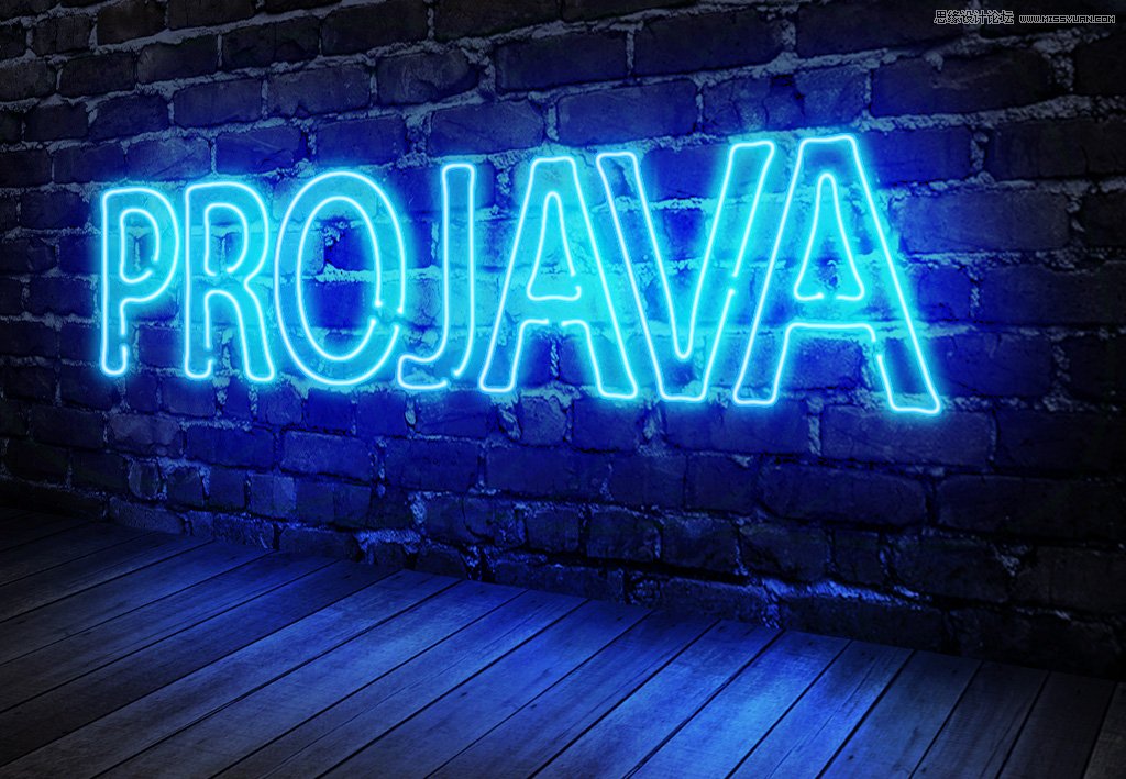 Photoshop制作超酷的藍(lán)色霓虹燈效果圖