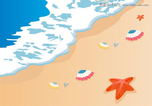 CorelDraw繪制時(shí)尚的夏天海邊風(fēng)景教程