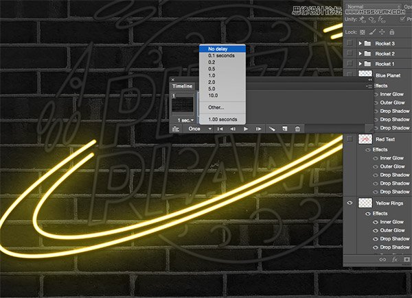 Photoshop結(jié)合AI制作時尚閃爍霓虹燈動畫效果