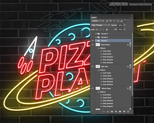 Photoshop結(jié)合AI制作時尚閃爍霓虹燈動畫效果