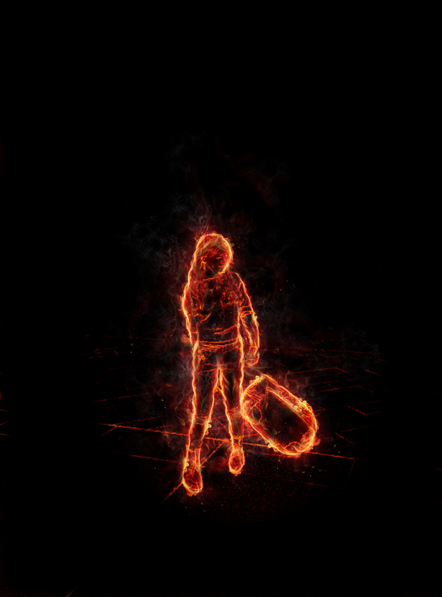 Photoshop給人像照片制作成火焰燃燒效果圖