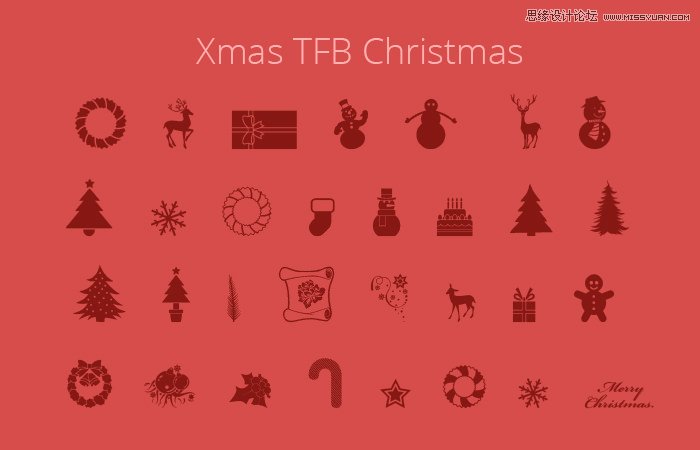 20款令人驚喜的圣誕節主題字體打包下載