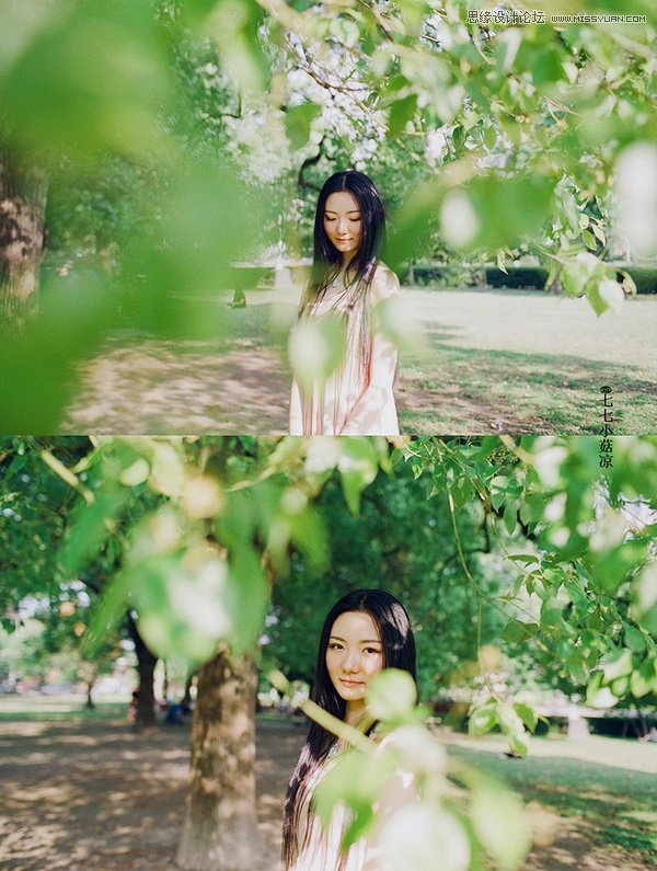 攝影師如何在街邊為女友拍攝清新人像