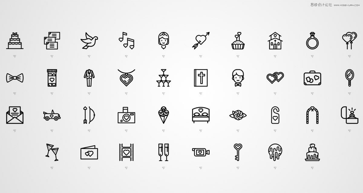 12組高質(zhì)量的婚禮圖標免費打包下載