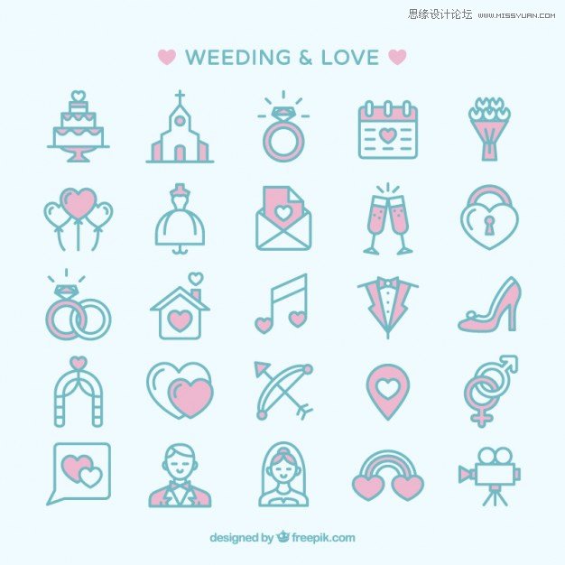 12組高質(zhì)量的婚禮圖標免費打包下載