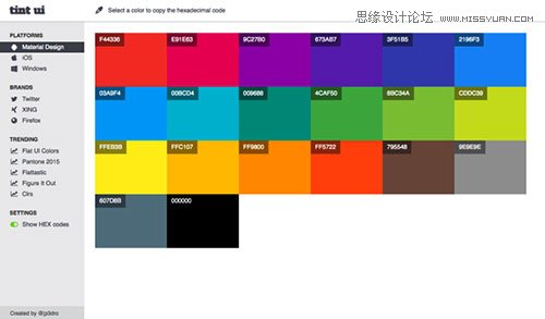 10款搭配Material Design配色的Web工具