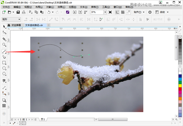CorelDRAW如何制作路徑文字