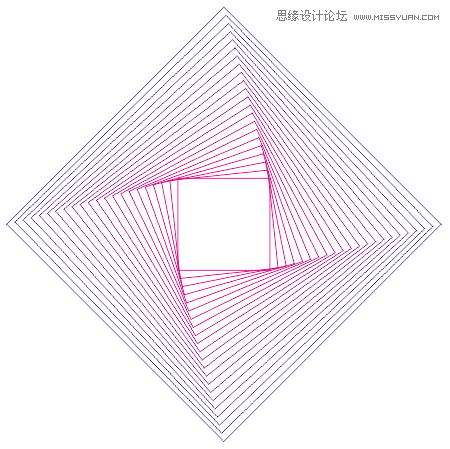 Photoshop簡單制作抽象的同比縮放3維線條