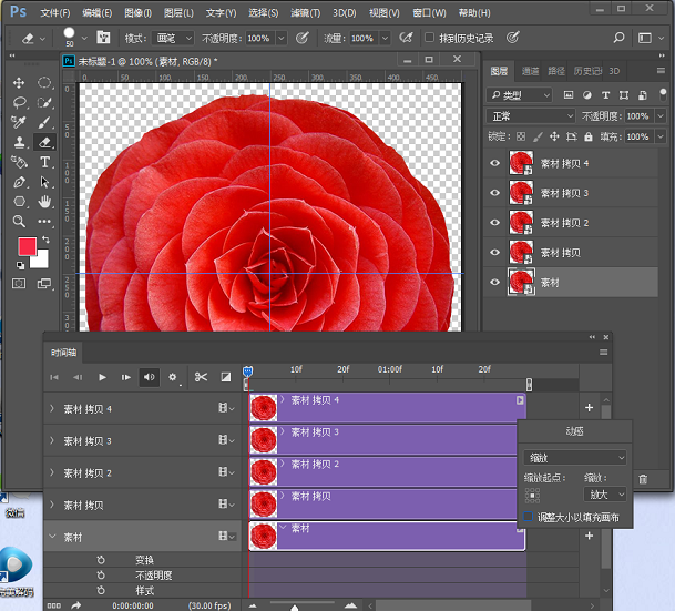 Photoshop制作創意的花朵開放動畫效果