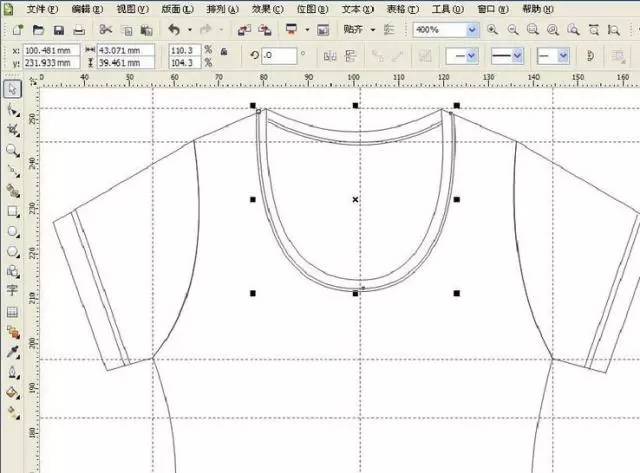 Coreldraw詳細解析女士T恤的款式圖畫法