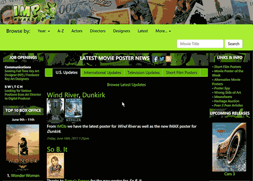 7個網(wǎng)站幫助您提高電影海報的設(shè)計靈感