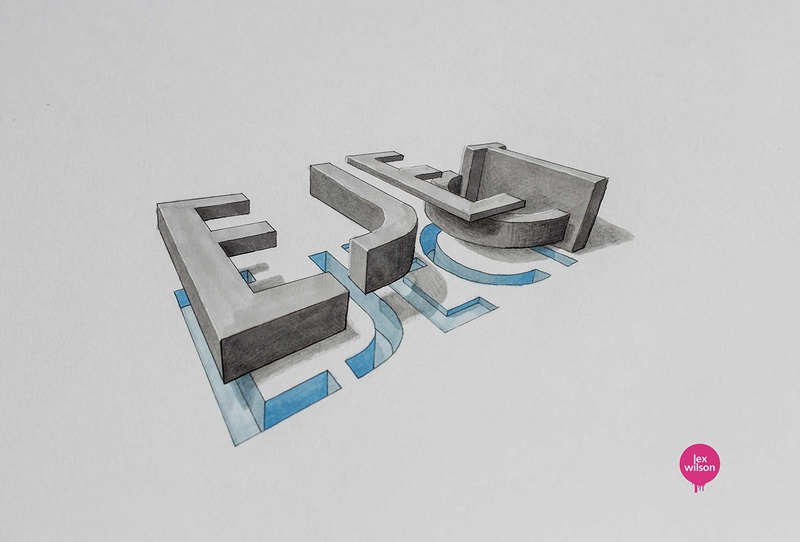 3D主題風格的手繪英文字體設計欣賞
