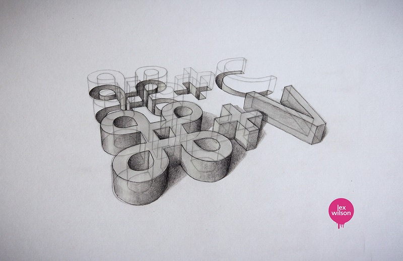 3D主題風格的手繪英文字體設計欣賞