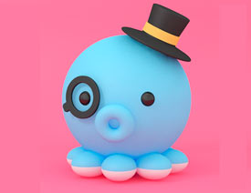 C4D�����ɐ����ȵ�3DС���~�̳�