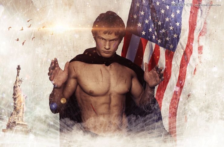 Photoshop合成創意的英雄戰斗場景教程【英】