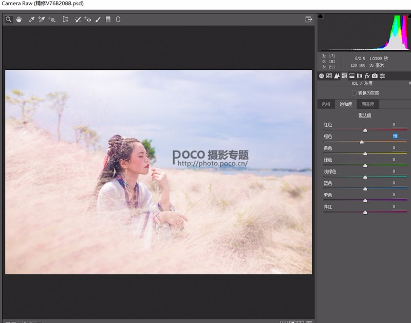 Photoshop調(diào)出外景人像唯美粉色效果