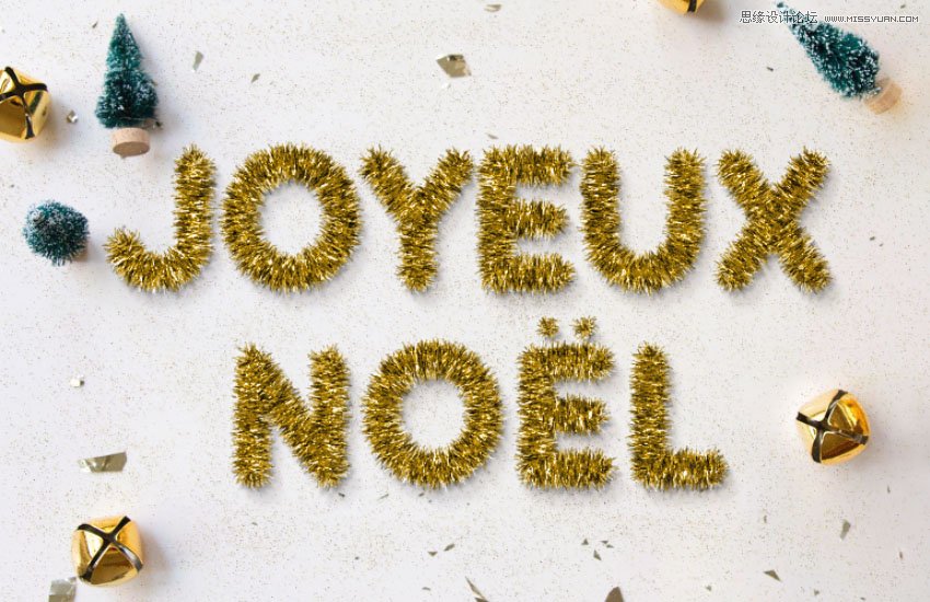 Photoshop制作毛茸茸的圣誕節字體【英】