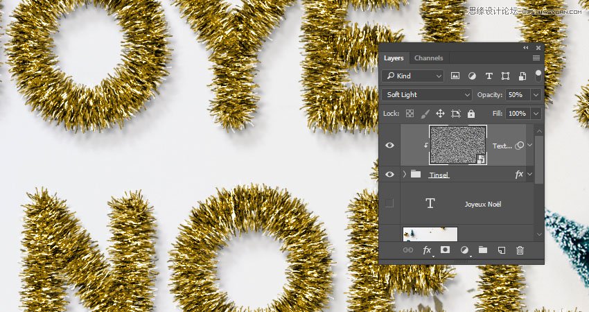 Photoshop制作毛茸茸的圣誕節字體【英】