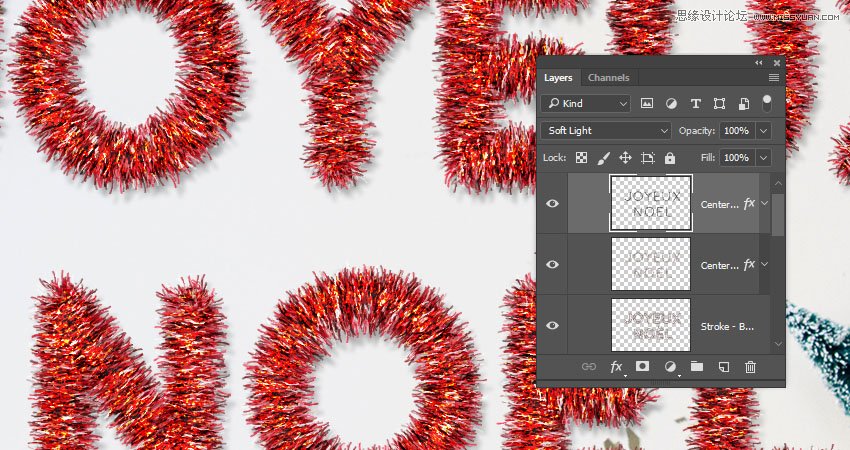 Photoshop制作毛茸茸的圣誕節字體【英】