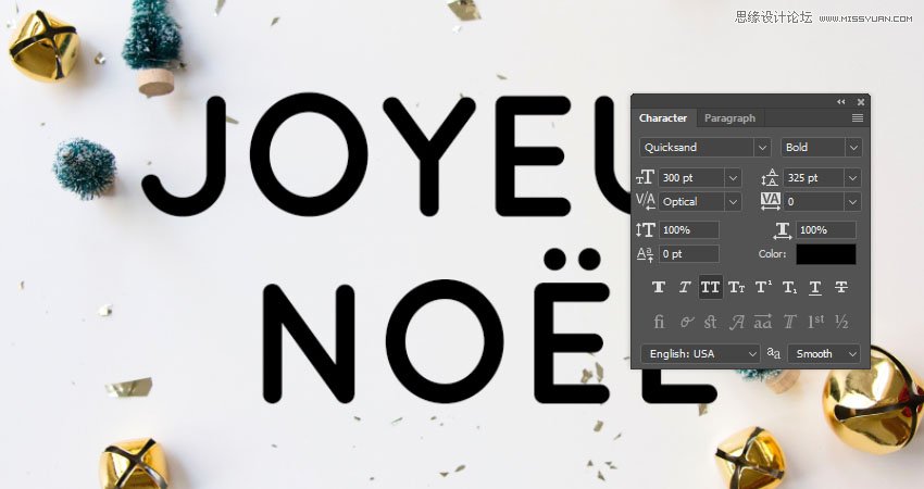 Photoshop制作毛茸茸的圣誕節字體【英】