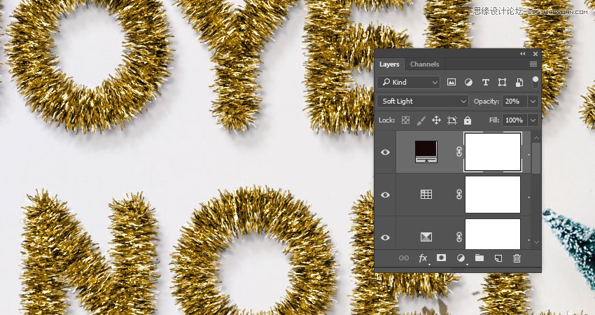 Photoshop制作毛茸茸的圣誕節字體【英】