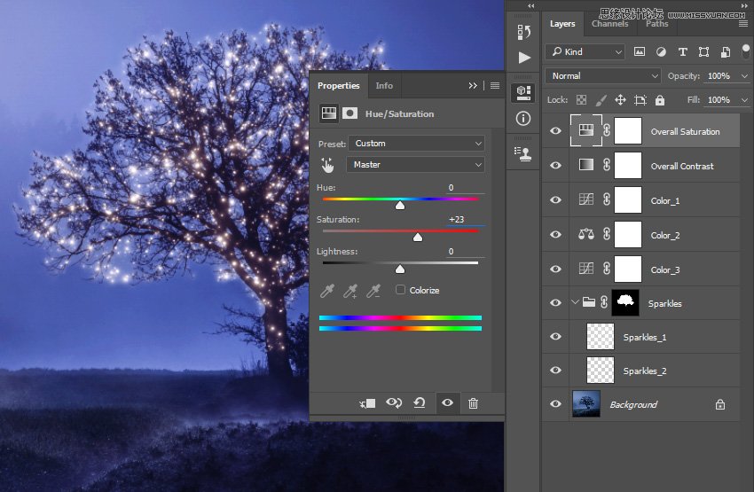 Photoshop制作星光裝飾的圣誕樹【英】