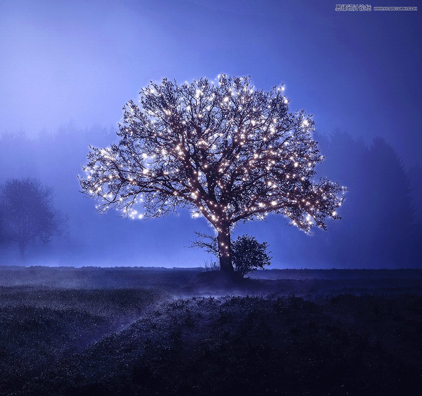 Photoshop制作星光裝飾的圣誕樹【英】