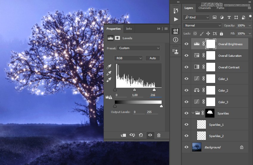 Photoshop制作星光裝飾的圣誕樹【英】