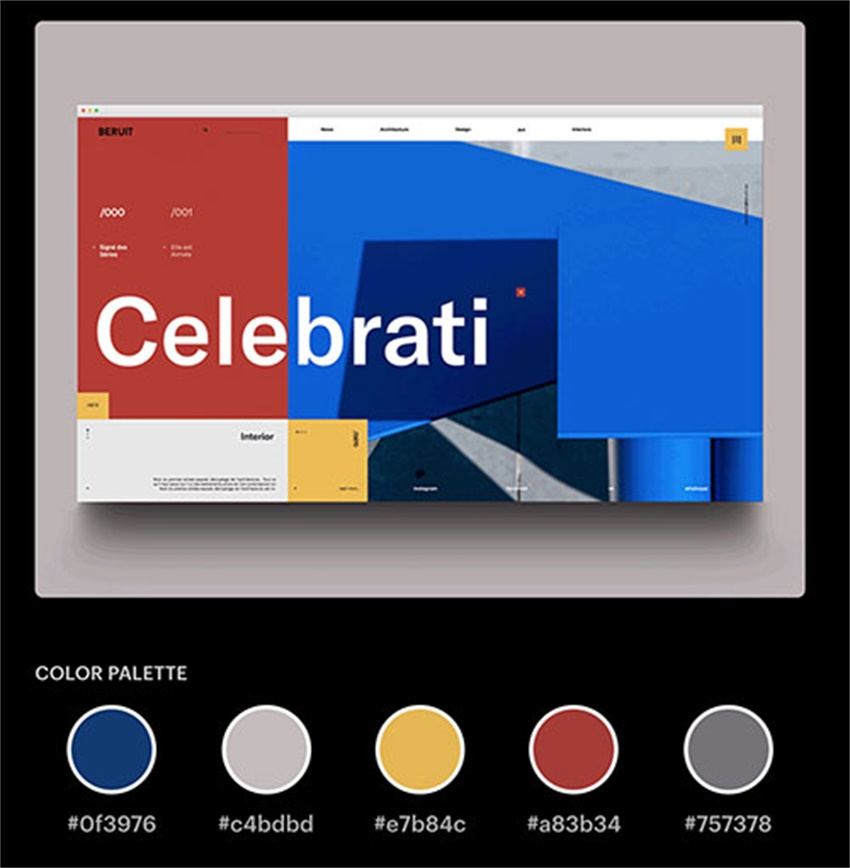 流行配色板合集和在線mockup制作網站