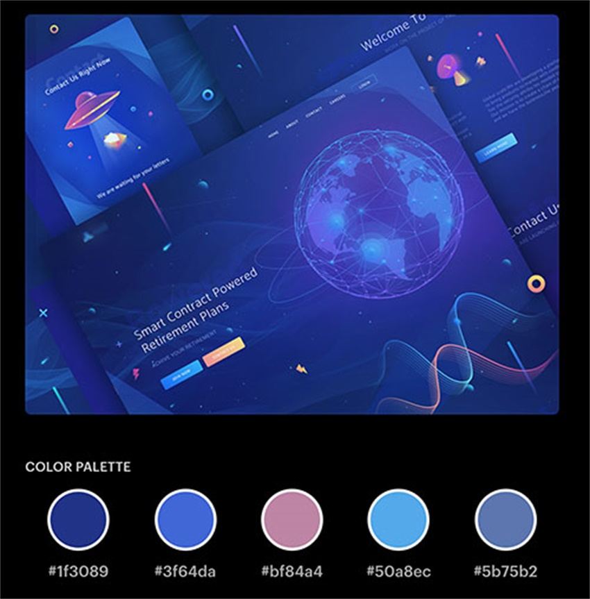 流行配色板合集和在線mockup制作網站