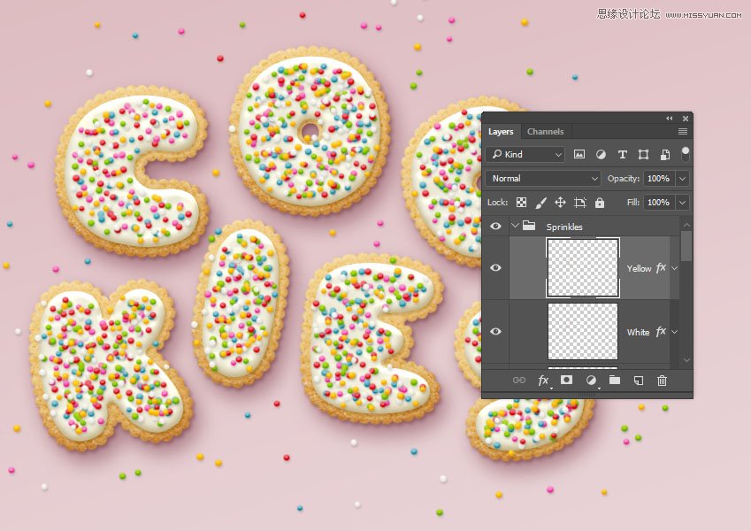 Photoshop制作可愛的糖果餅干字【英】