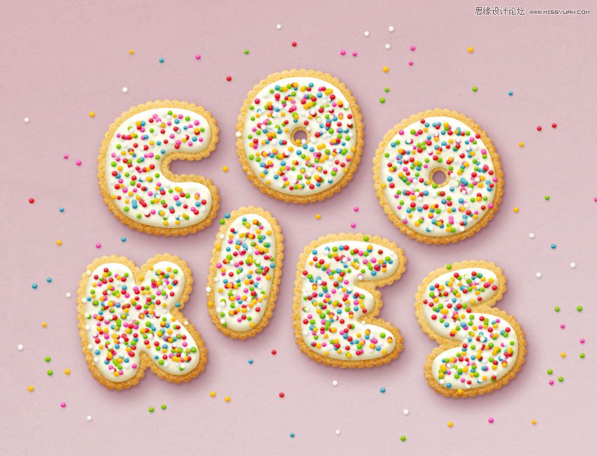 Photoshop制作可愛的糖果餅干字【英】