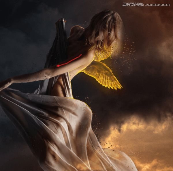 Photoshop合成在天空中飛行的天使【英】