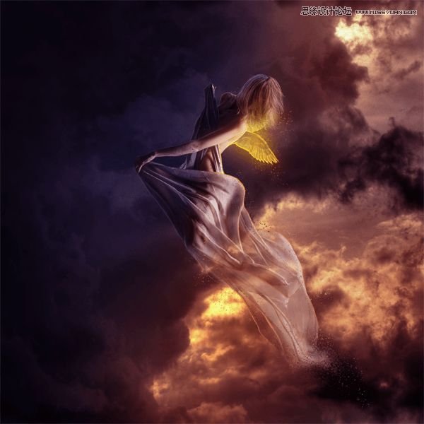 Photoshop合成在天空中飛行的天使【英】