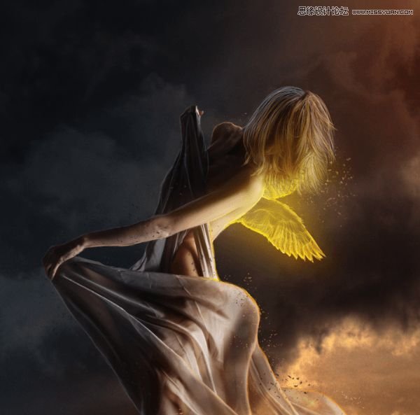 Photoshop合成在天空中飛行的天使【英】