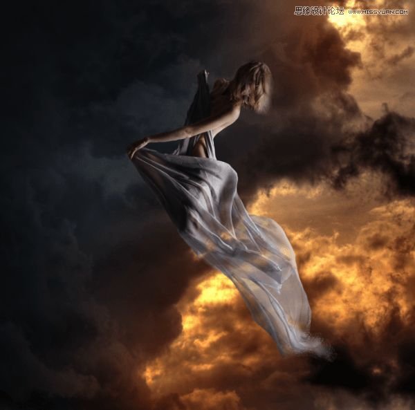 Photoshop合成在天空中飛行的天使【英】