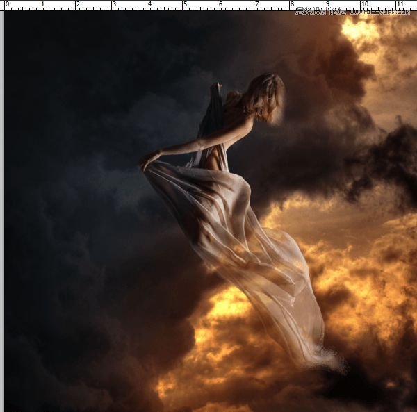 Photoshop合成在天空中飛行的天使【英】