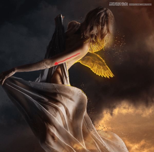 Photoshop合成在天空中飛行的天使【英】