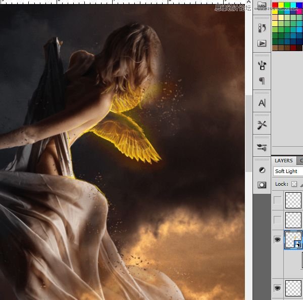 Photoshop合成在天空中飛行的天使【英】