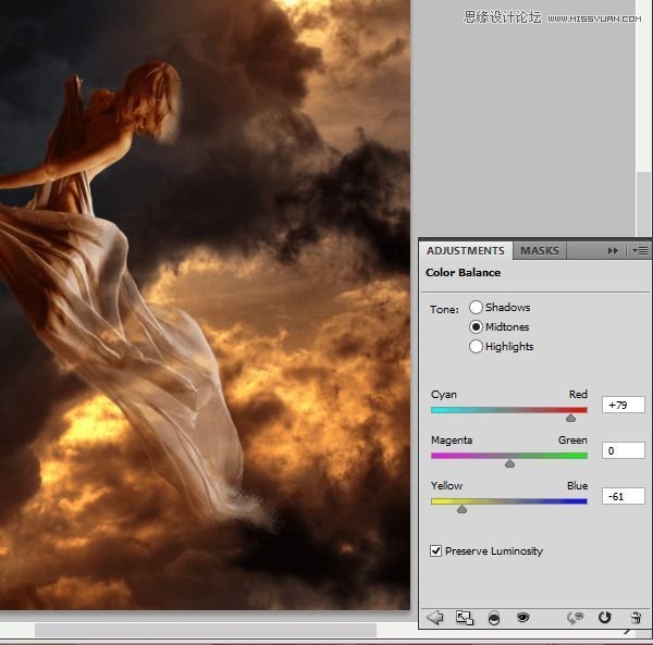 Photoshop合成在天空中飛行的天使【英】