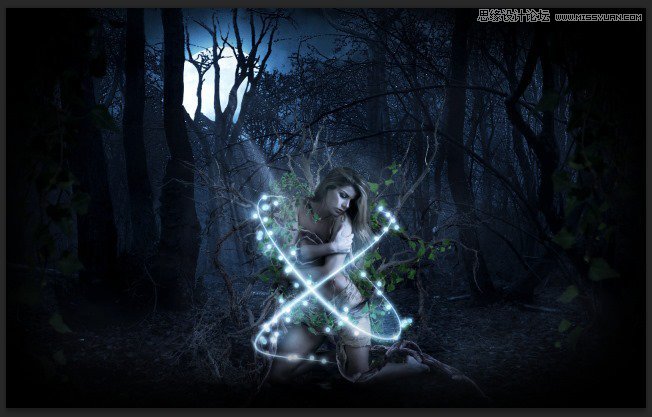 Photoshop合成被樹妖困住的女孩【英】