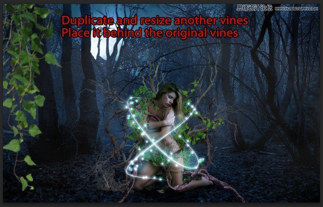 Photoshop合成被樹妖困住的女孩【英】