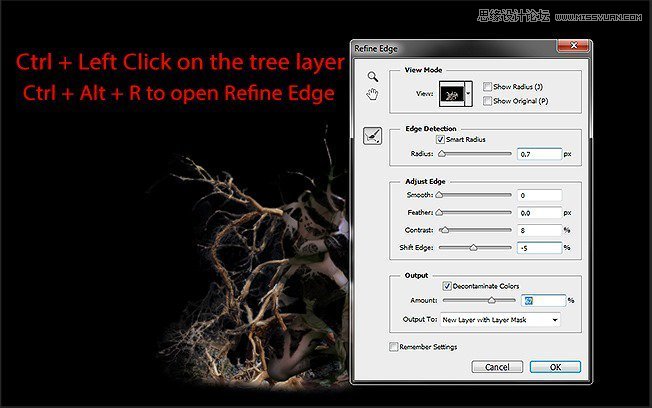 Photoshop合成被樹妖困住的女孩【英】