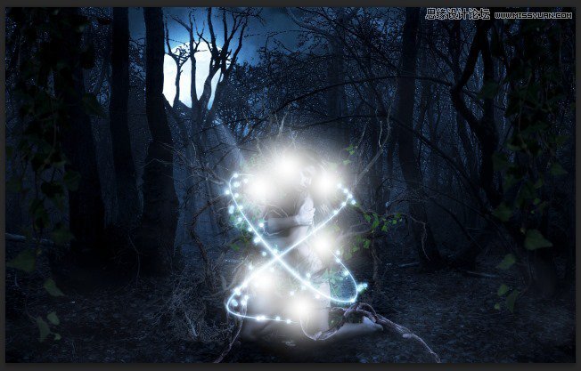 Photoshop合成被樹妖困住的女孩【英】