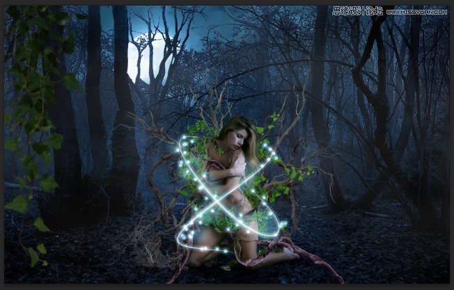 Photoshop合成被樹妖困住的女孩【英】