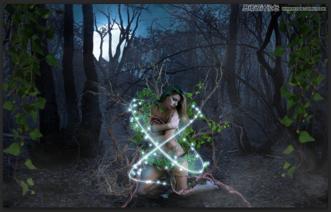 Photoshop合成被樹妖困住的女孩【英】