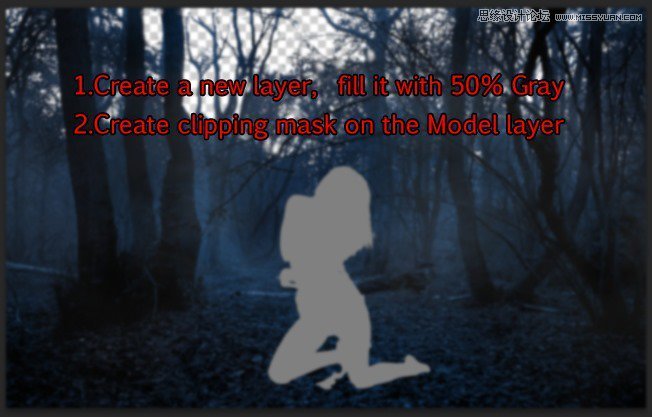 Photoshop合成被樹妖困住的女孩【英】